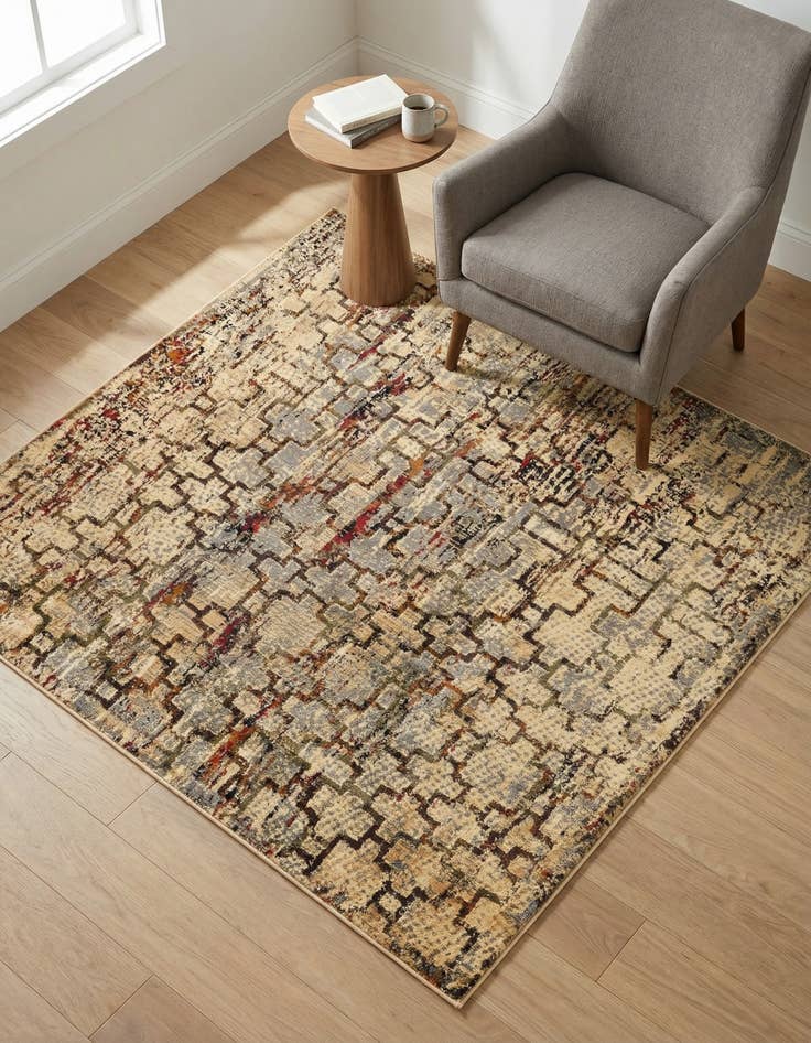 Detail image of 5' 3 x 5' 3 Saturn Square Rug