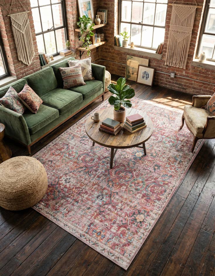 Detail image of 5' 3 x 8' Washable Nostalgia Rug