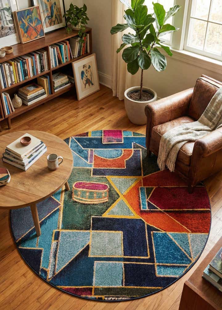 7' 10 x 7' 10 Washable Haerfest Round Rug