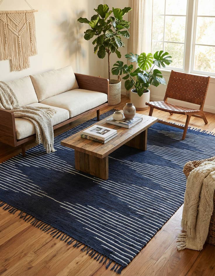 Detail image of 7' 10 x 10' Hand Woven Chindi Cotton Rug