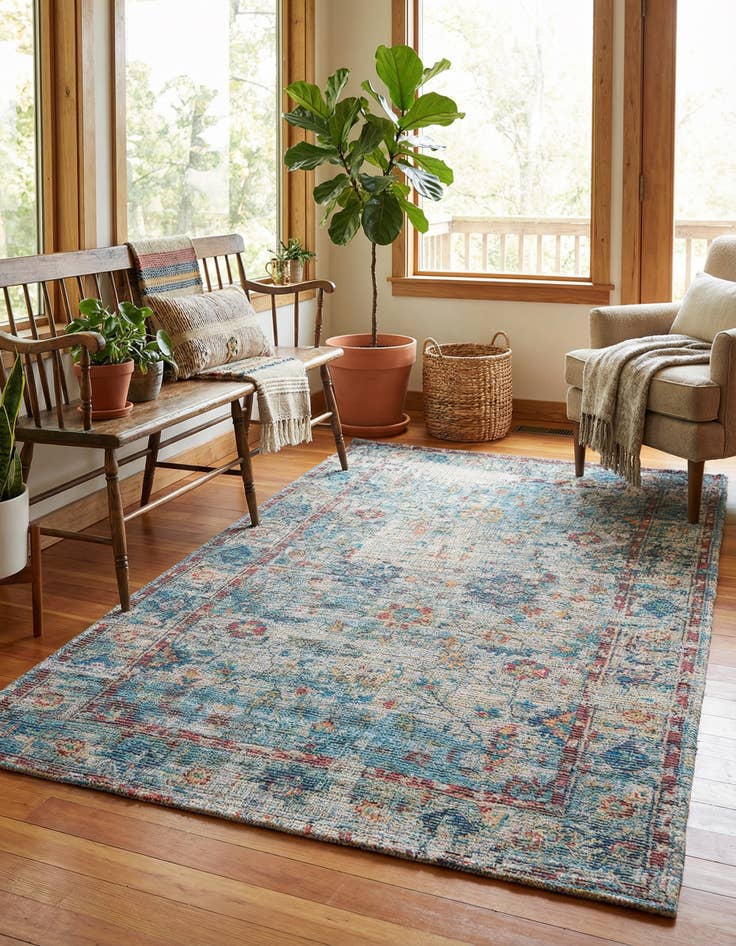 Detail image of 6' 1 x 9' Hand Woven Chenille Jute Rug