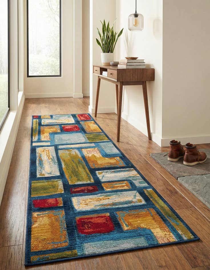 Detail image of 2' x 6' Easy-Clean Modern Indoor / Outdoor Runner Rug