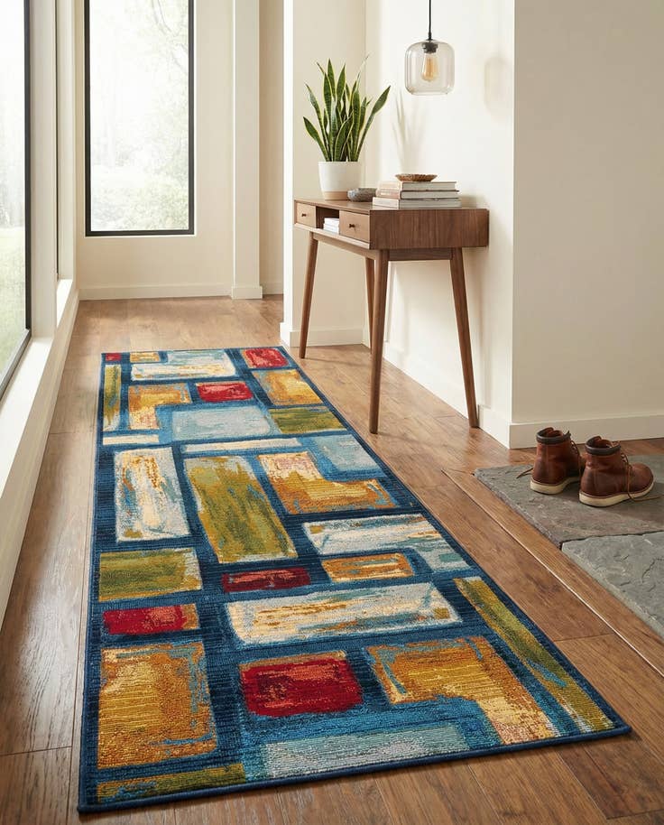 Detail image of 2' x 6' Easy-Clean Modern Indoor / Outdoor Runner Rug