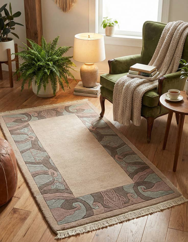 Detail image of 2' 9 x 4' 11 Hand Knotted Tibet Wool Rug