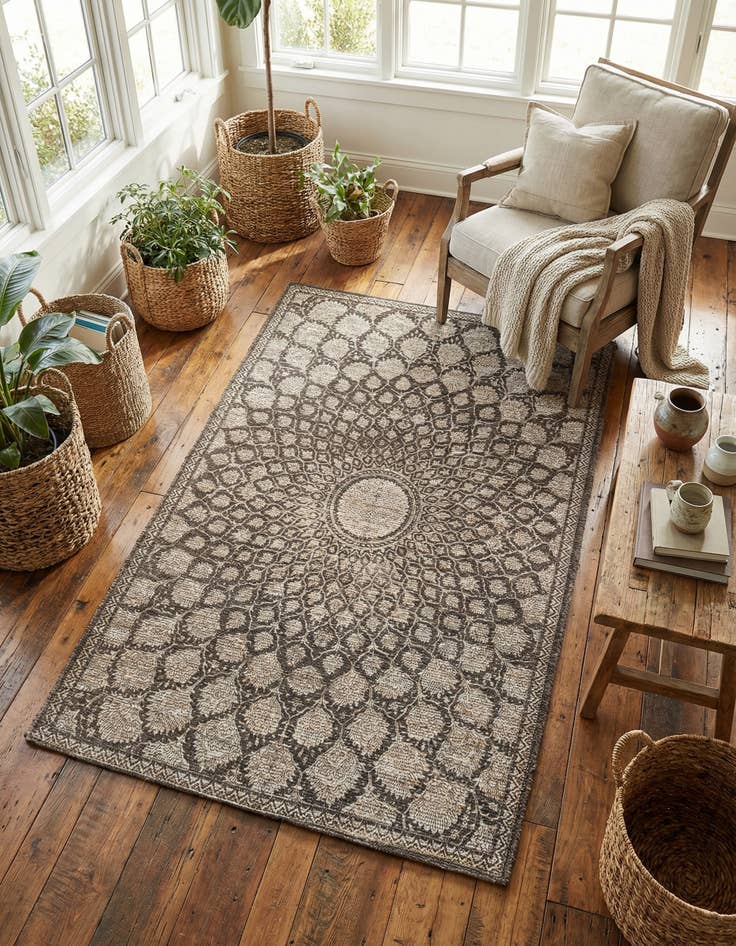Detail image of 5' 1 x 8' Chenille Jute Rug