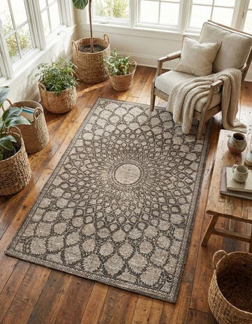 5' 1 x 8' Chenille Jute Rug