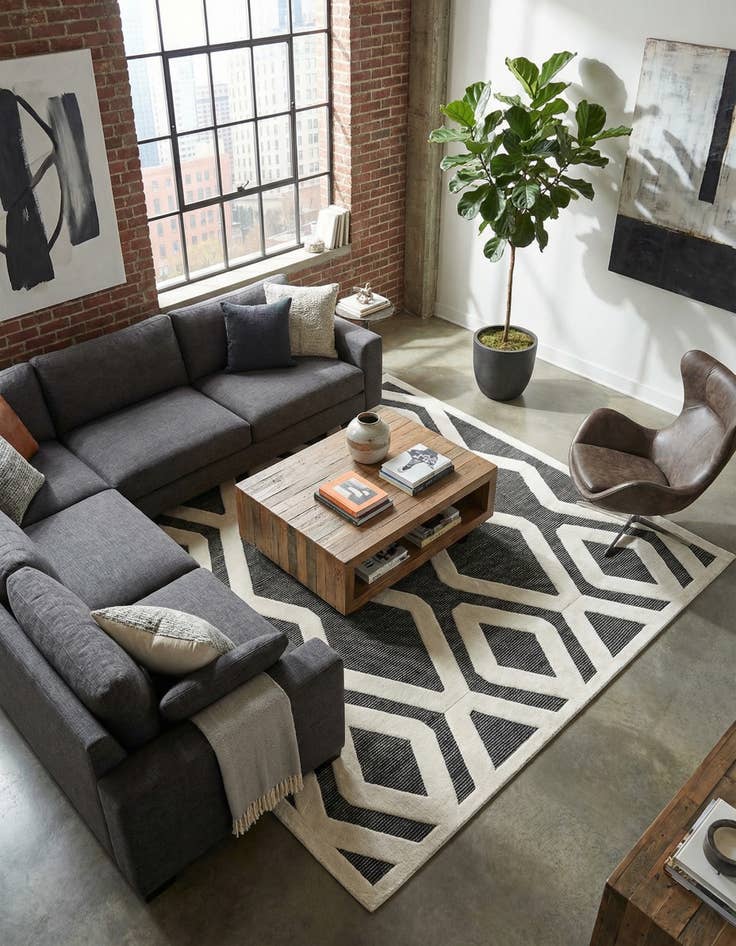 Detail image of 10' x 10' Prismatic Square Rug