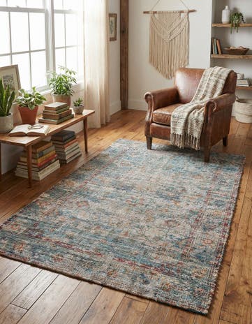 4' 1 x 6' 1 Hand Woven Chenille Jute Rug