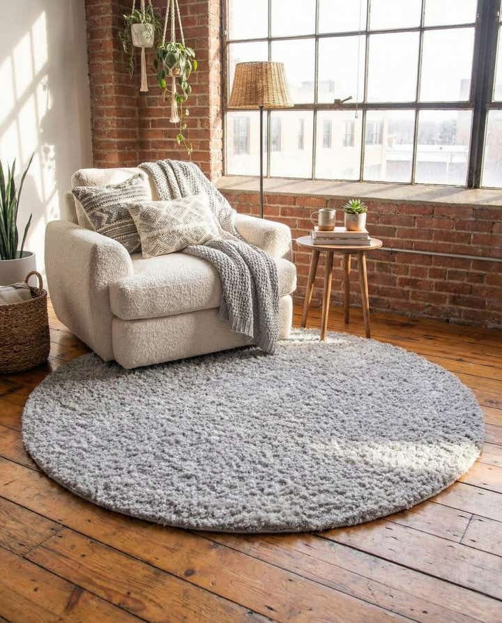 6' x 6' Zermatt Shag Round Rug
