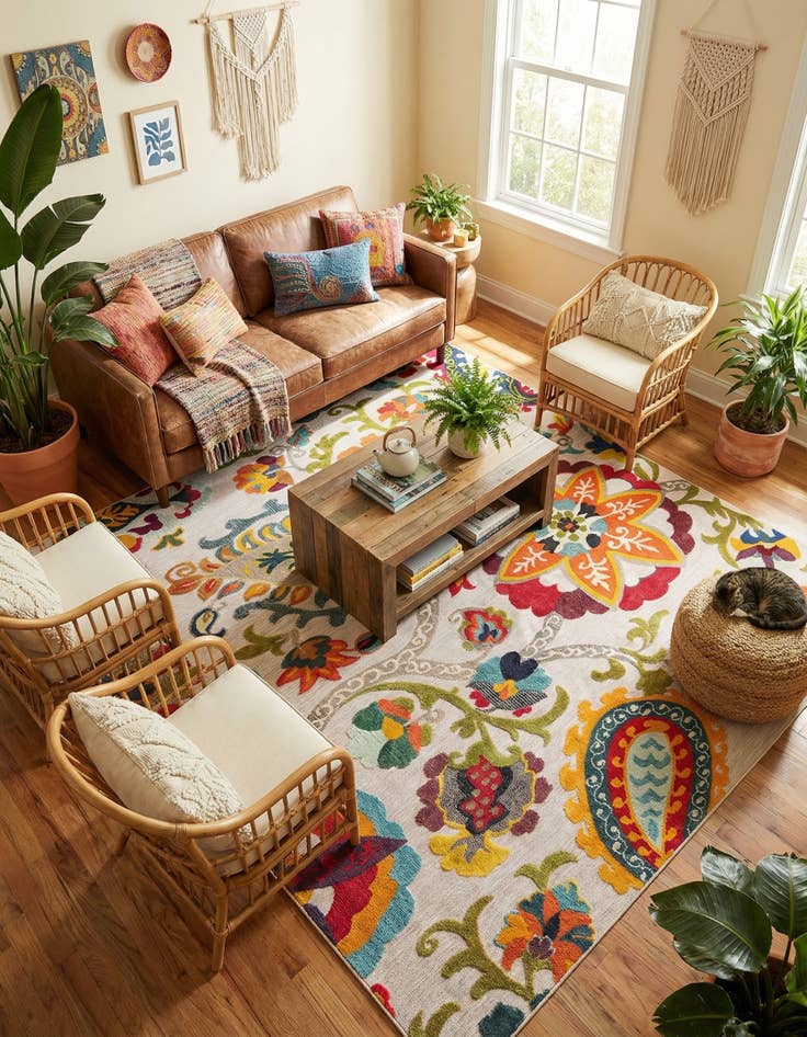 Detail image of 10' x 10' Easy-Clean Casablanca Indoor / Outdoor Square Rug