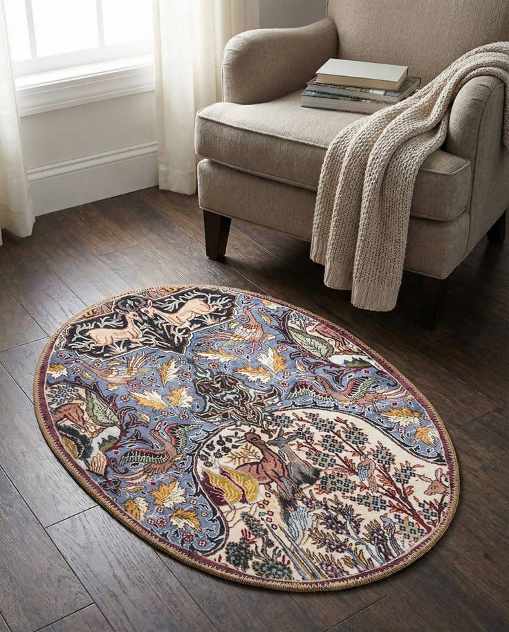 Detail image of 2' x 3' 1 Washable Timeless Oval Rug