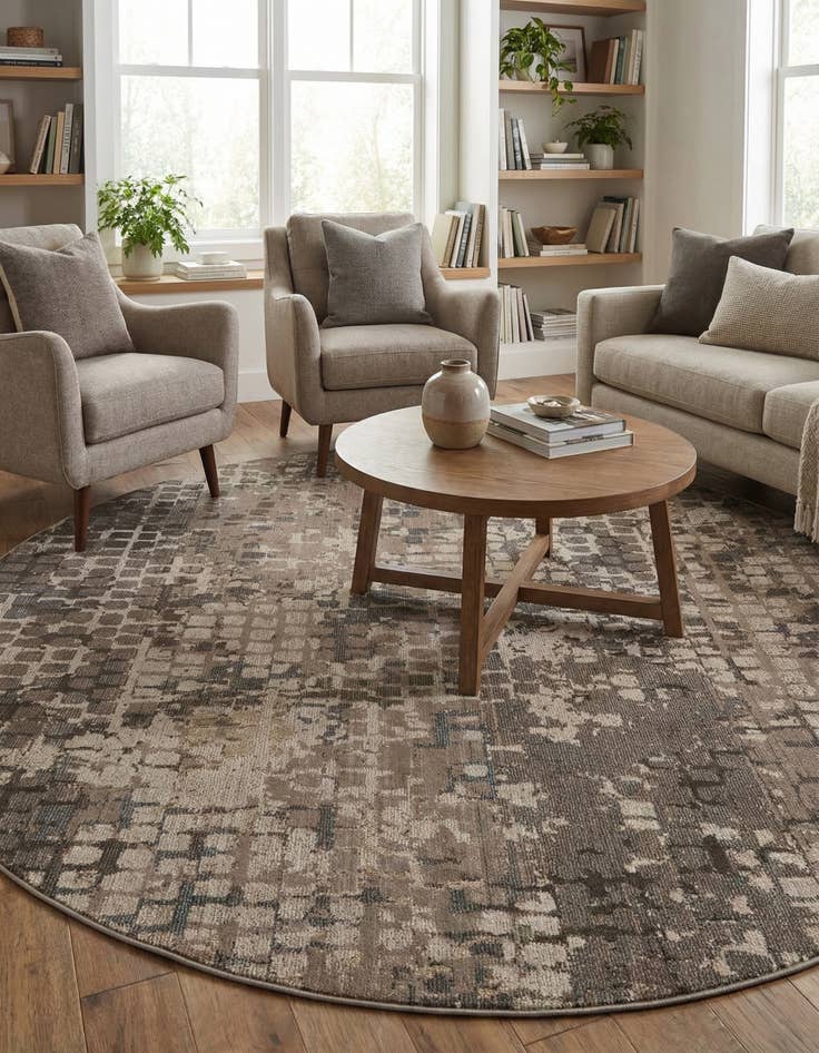 Detail image of 8' x 8'  Washable Spectrum Round Rug