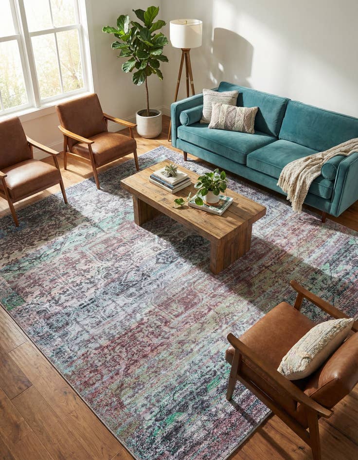 Detail image of 10' 6 x 10' 6  Washable Renaissance Square Rug