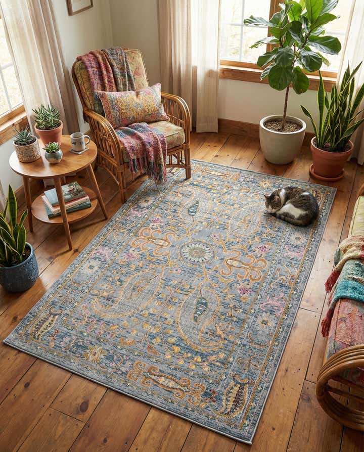120cm x 185cm Azul aguamarina Alfombra