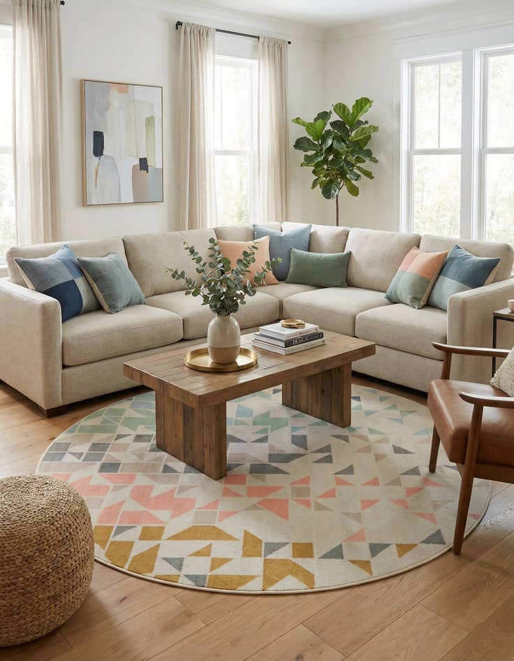 Detail image of 7' x 7' Lotus Round Rug