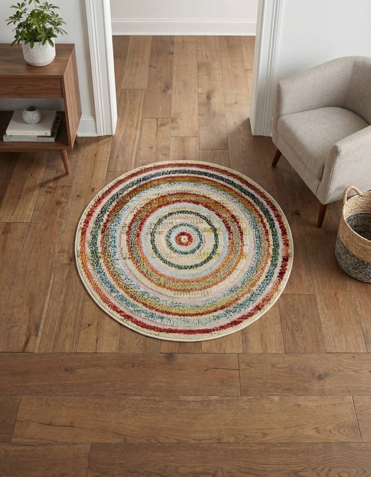 Detail image of 3' x 3' Easy-Clean Casablanca Indoor / Outdoor Round Rug