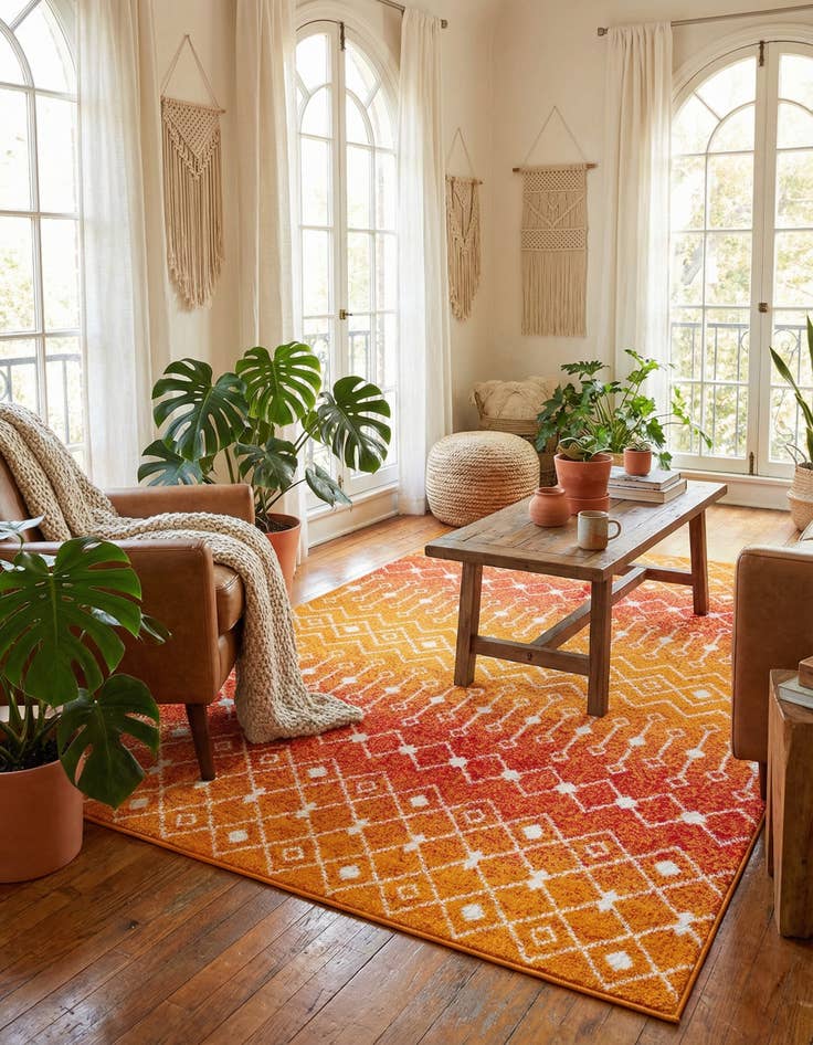 Detail image of 6' x 9' Moroccan Trellis Rug