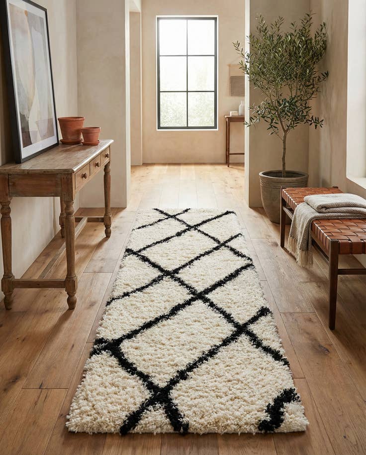 Detail image of 2' 7 x 10' Infinity Shag Runner Rug