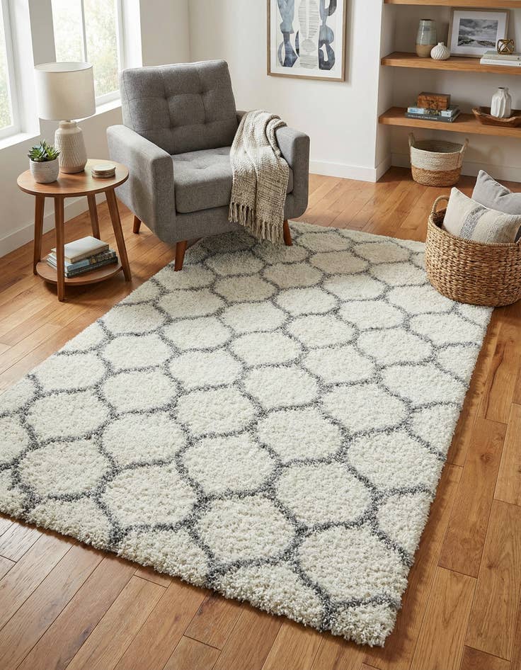 Detail image of 5' 3 x 8' Trellis Shag Rug