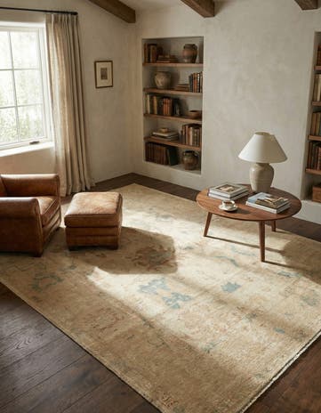 8' 1 x 9' 11 Hand Knotted Oushak Wool Rug