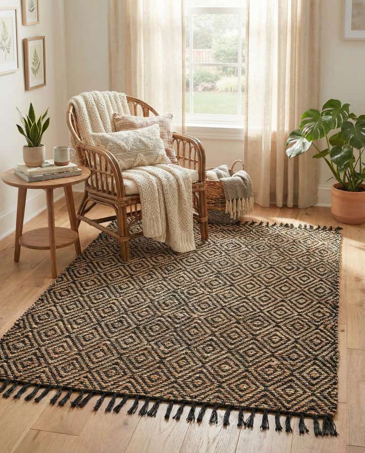 3' 3 x 5' 1 Hand Woven Braided Jute Rug