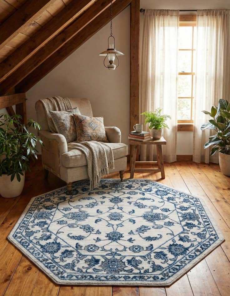 Detail image of 5' 3 x 5' 3 Boston Octagon Rug