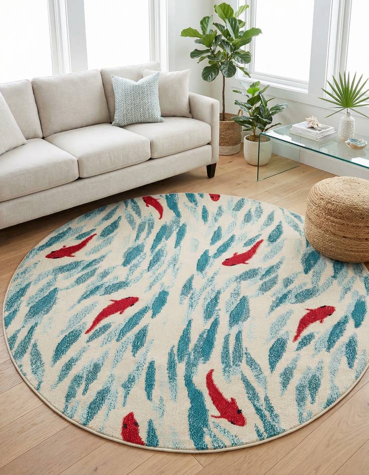 Detail image of 6' x 6' Washable Amalfi Round Rug