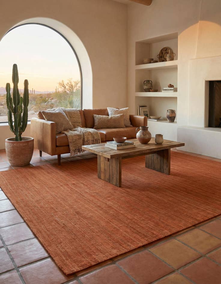 Detail image of 6' 11 x 9' 7 Hand Woven Kilim Modern Wool Rug