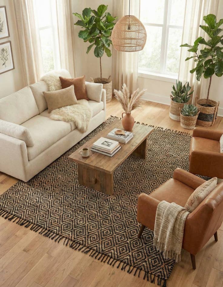 Detail image of 8' x 10' Hand Woven Braided Jute Rug