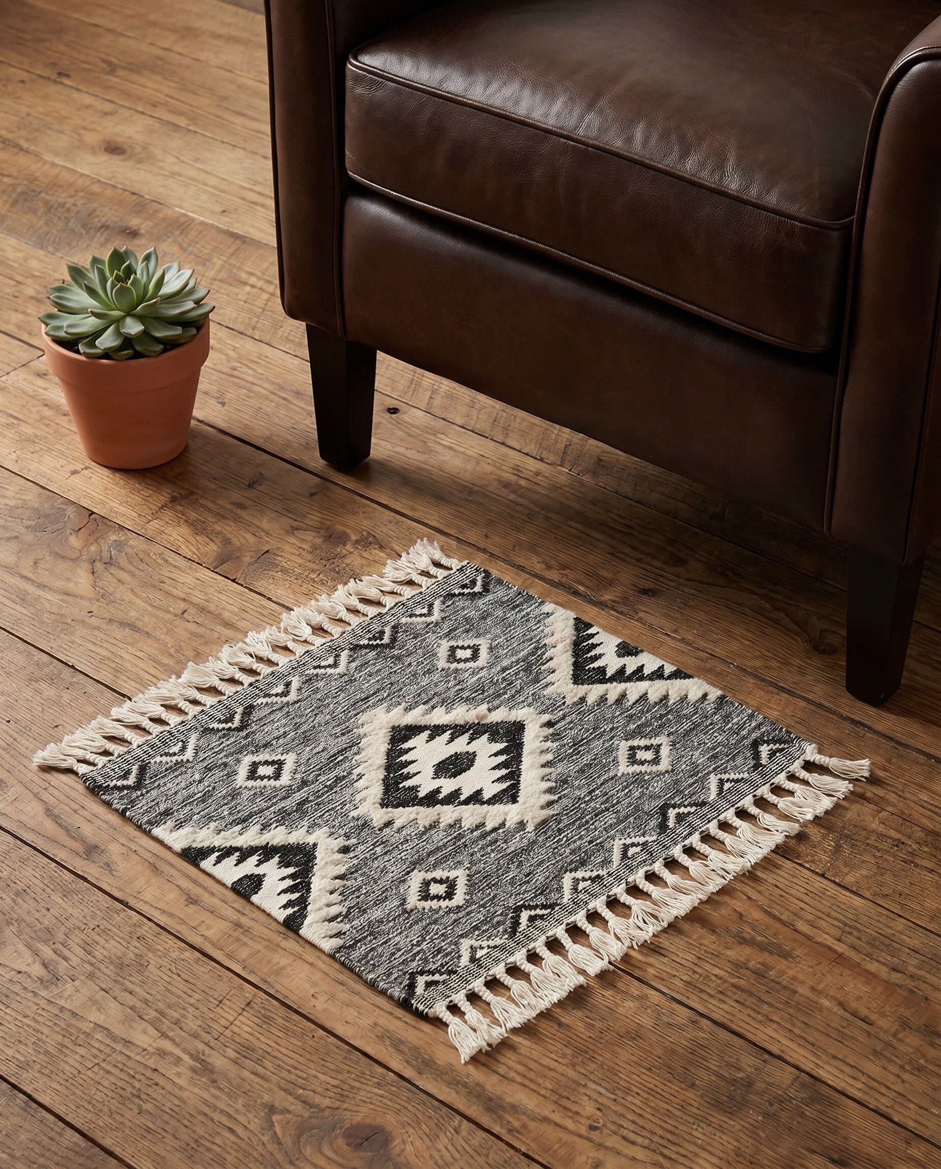 1' 7 x 1' 7 Hand Woven Arizona Wool Sample Rug