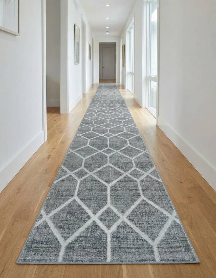 Detail image of  2' 7 x 16' 5 Lattice Trellis Runner Rug