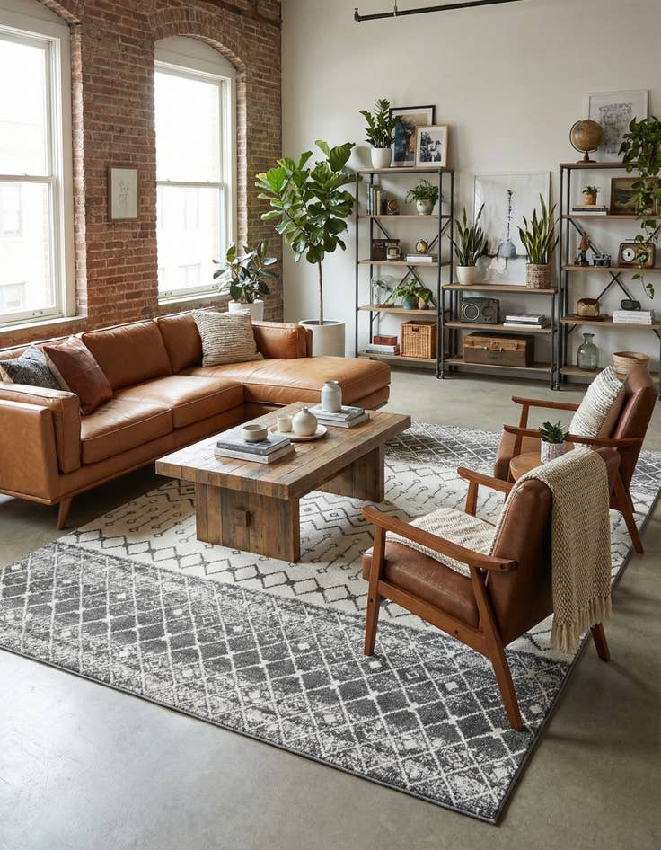 Detail image of  10' x 13' Moroccan Trellis Rug