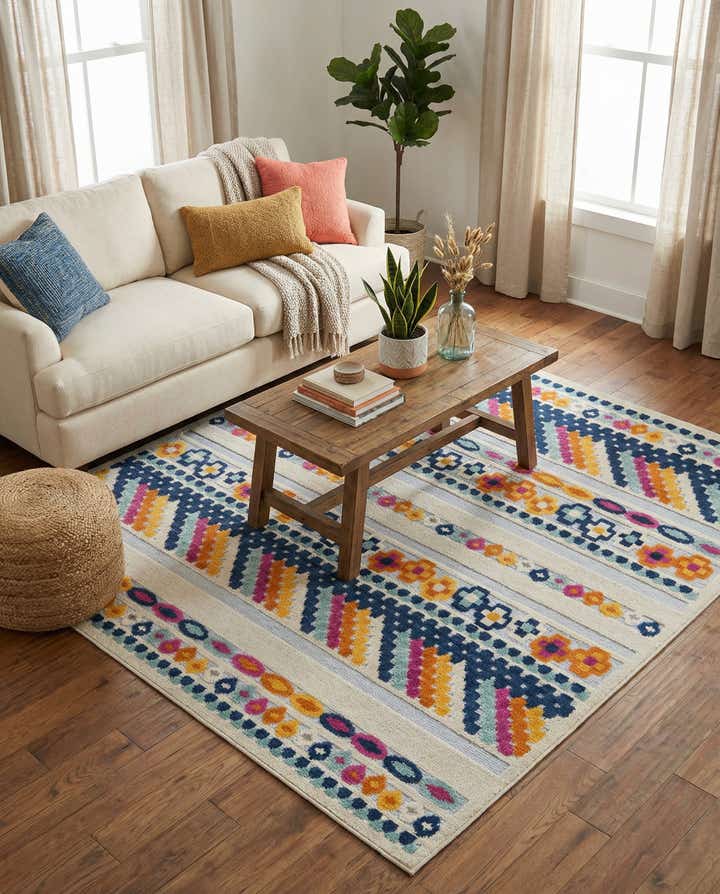 7' 10 x 7' 10 Easy-Clean Aruba Indoor / Outdoor Square Rug