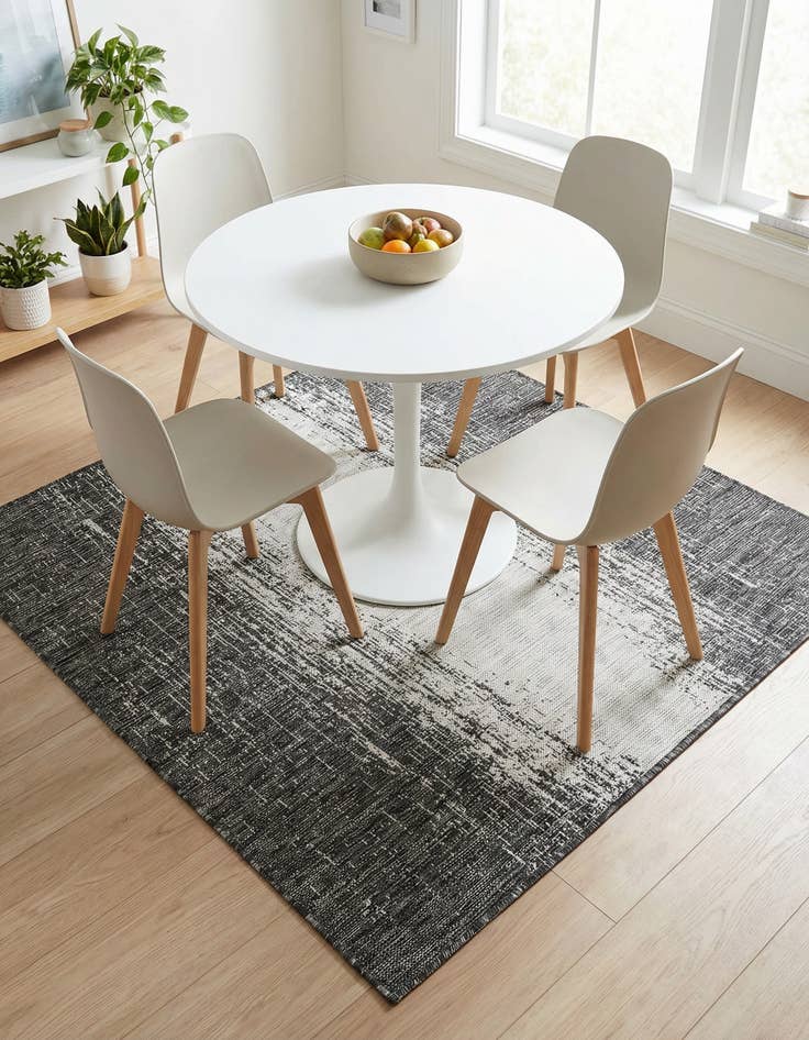 Detail image of 5' 3 x 5' 3 Washable Modern Indoor / Outdoor Square Rug