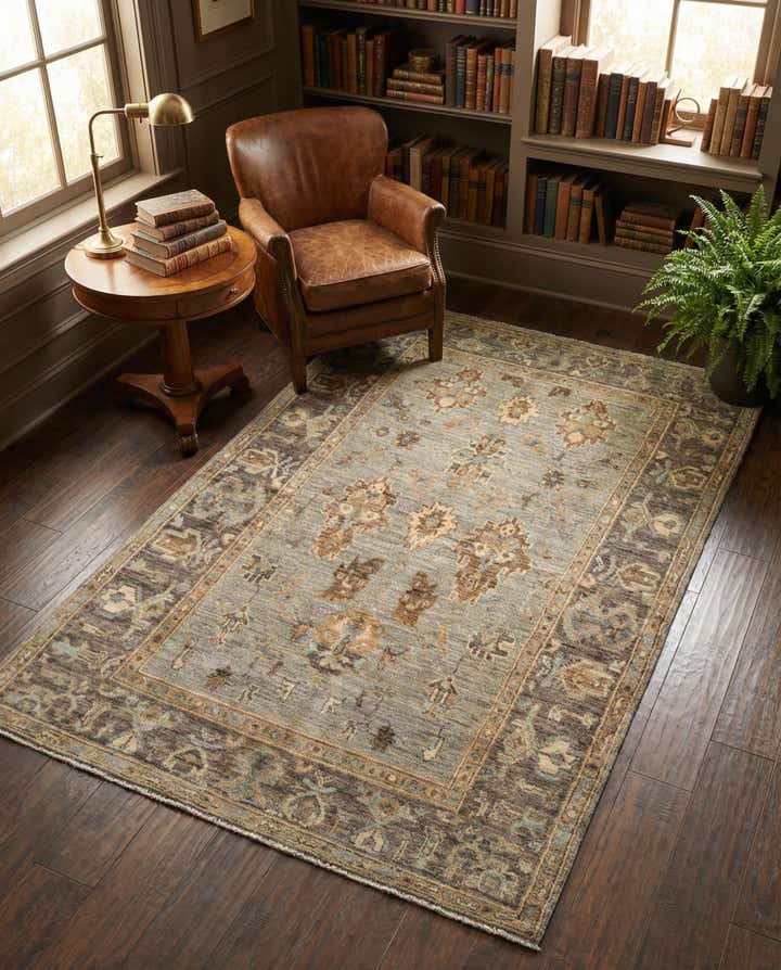 3' 10 x 6' 5 Hand Knotted Oushak Wool Rug