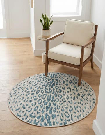 3' x 3' Easy-Clean Safari Indoor / Outdoor Round Rug