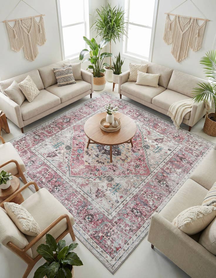 Detail image of 7' 10 x 7' 10  Washable Yara Square Rug