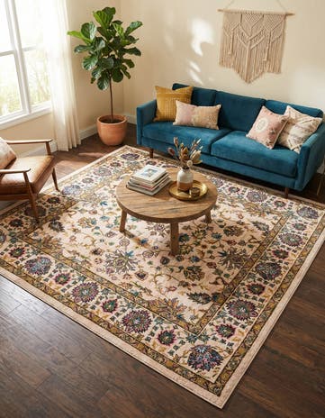 Ivory Medina Square Rug