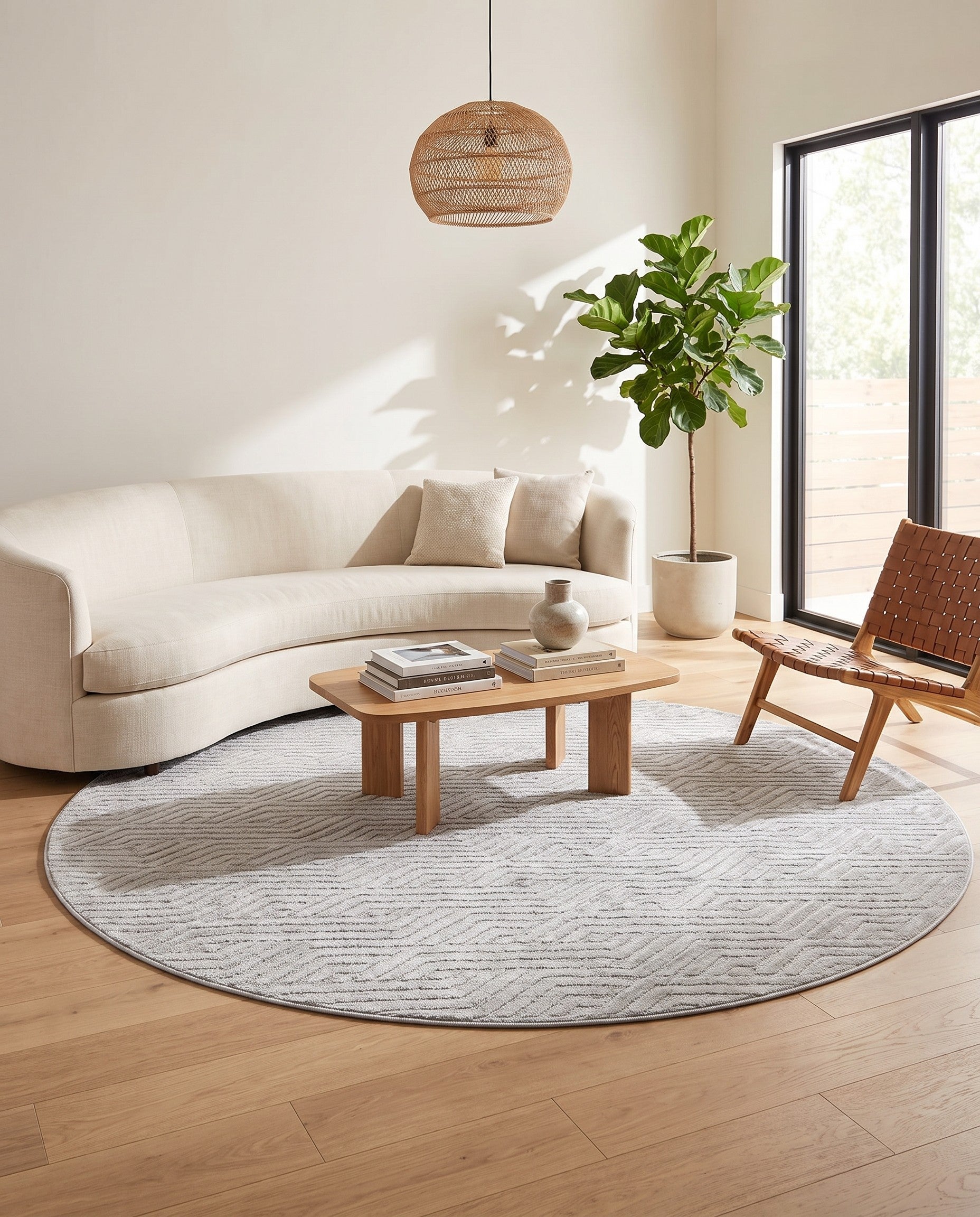 8' x 8' Easy-Clean Sabrina Soto Hudson Indoor / Outdoor Round Rug