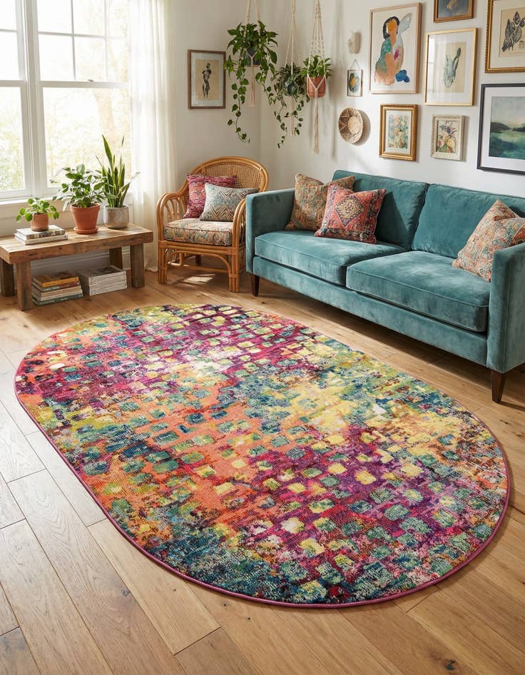 Detail image of 5' x 8' Washable Sevilla Oval Rug
