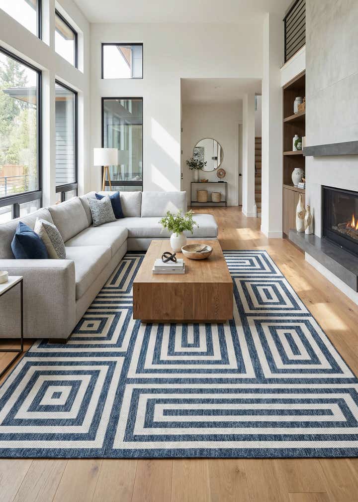 10' x 14' Easy-Clean Modern Indoor / Outdoor Rug
