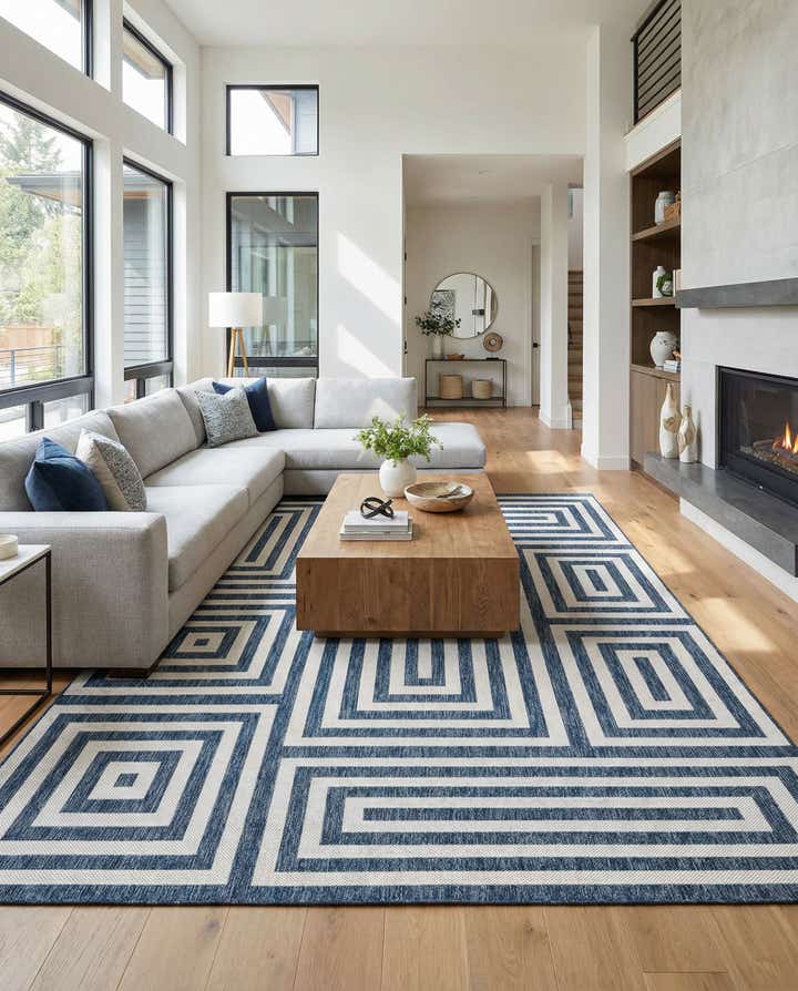 10' x 14' Easy-Clean Modern Indoor / Outdoor Rug