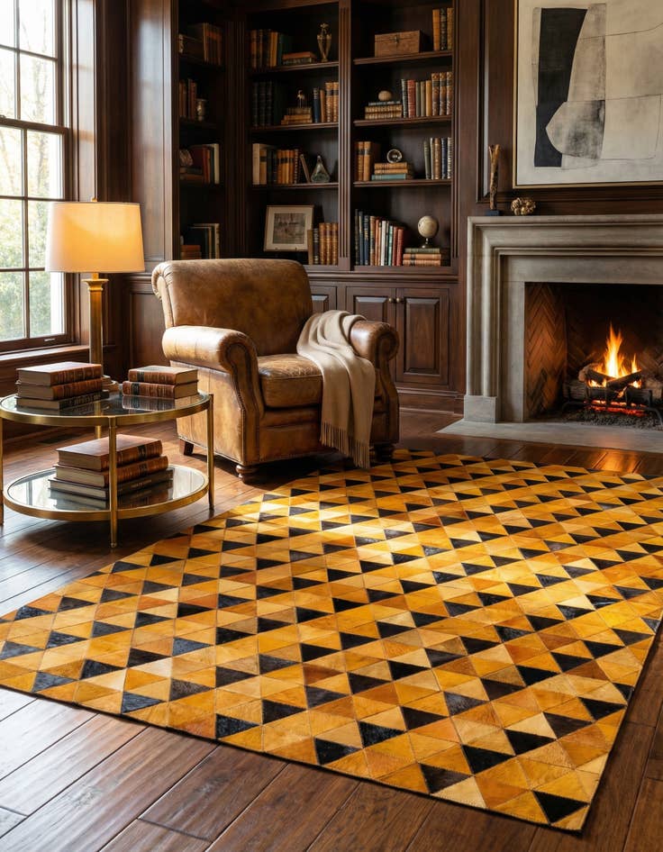 Detail image of 5' x 8' 2 Cowhide Stocks Rug