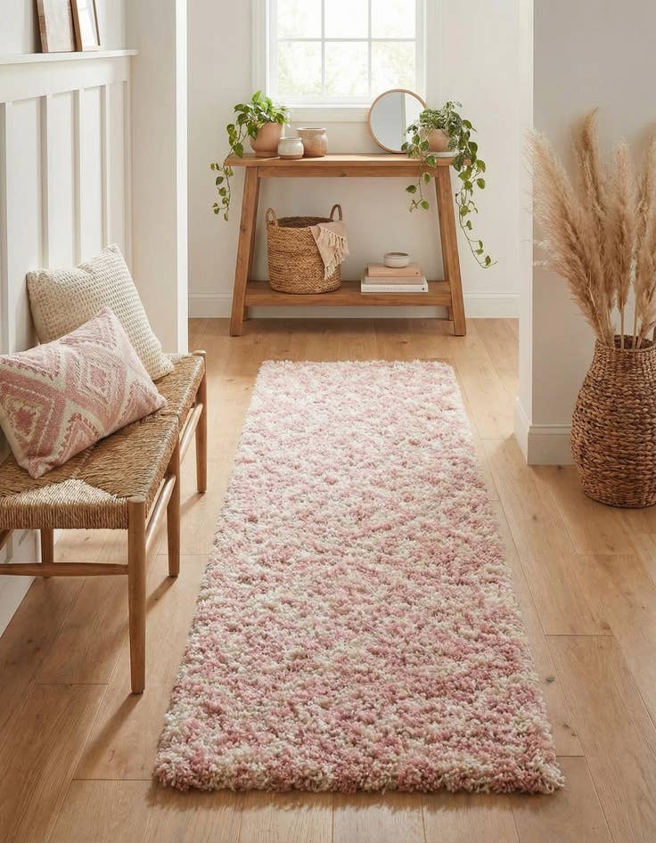 Detail image of 2' x 6' Trellis Shag Runner Rug