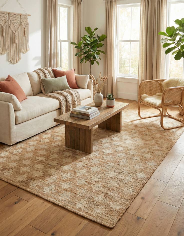 Detail image of 5' 1 x 8'  Hand Woven Kala Handwoven Jute Rug