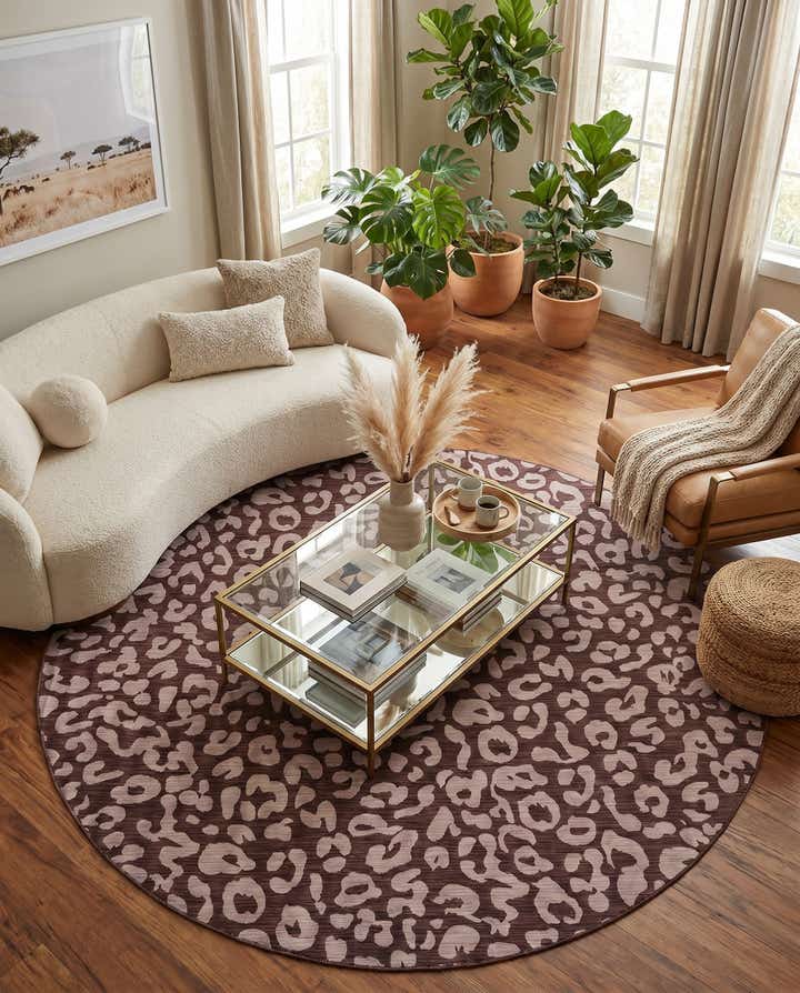 10' x 10' Easy-Clean Safari Indoor / Outdoor Round Rug