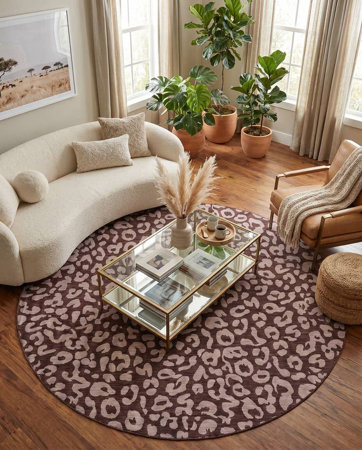 Detail image of 10' x 10' Easy-Clean Safari Indoor / Outdoor Round Rug