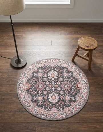 2' x 2' Washable Timeless Round Rug