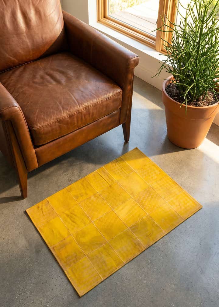 2' x 3' Cowhide Leather Rug