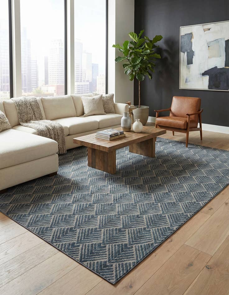 Detail image of 10' x 13' Eco Trellis Rug